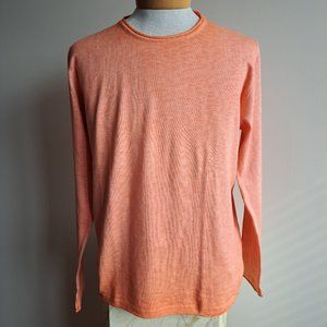 NWT Men's Gionfriddo 100% Cotton Italian Crew Neck Orange Shirt Sweater Size L